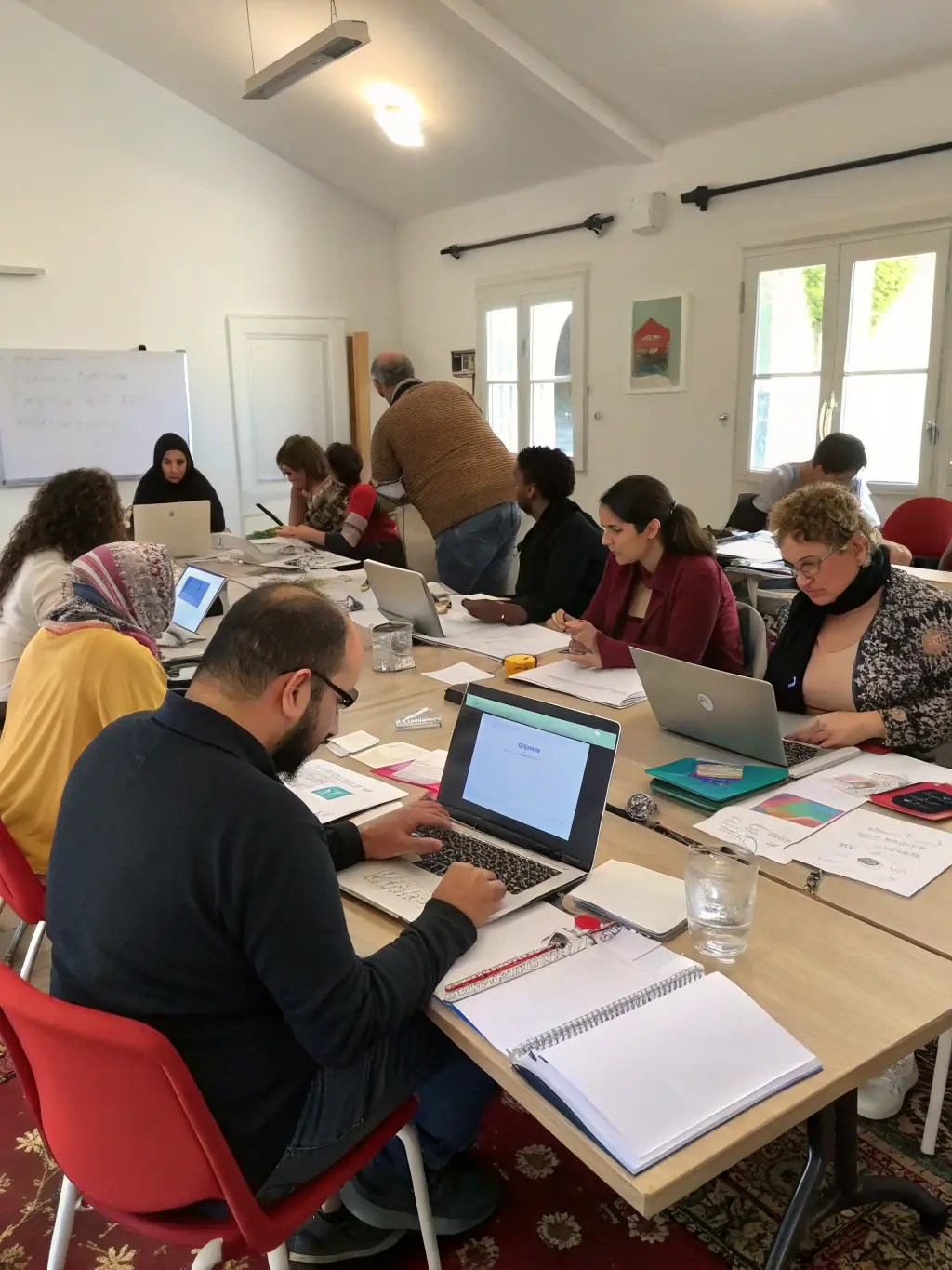 A workshop setting where individuals are learning new skills, representing ASMH's commitment to empowerment and development.